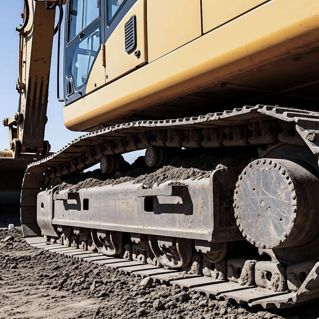 View of a digger tracks